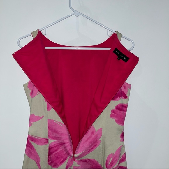 Jones New York Spring Pink Floral Sheath Dress Size 6 - Picture 3 of 13